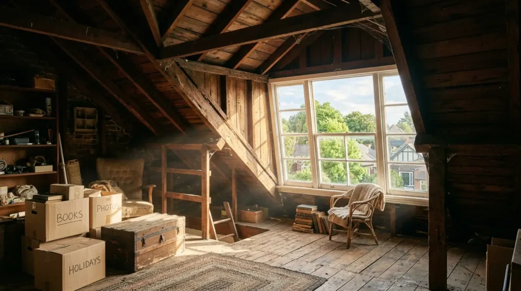 Daylight showing through the attic