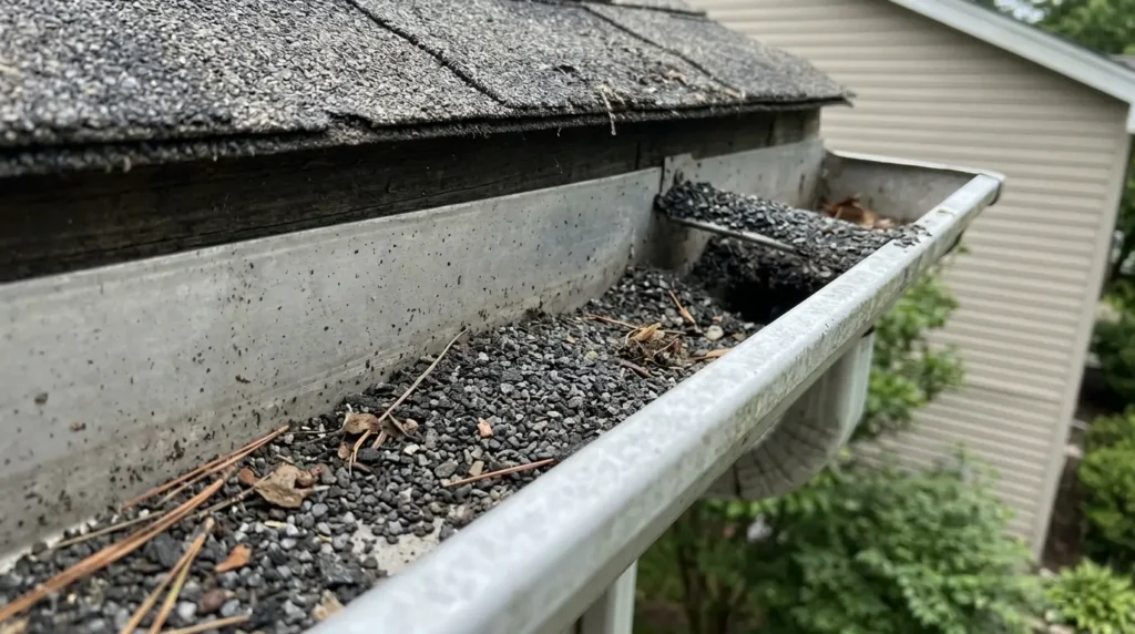 Granules collecting in your gutters