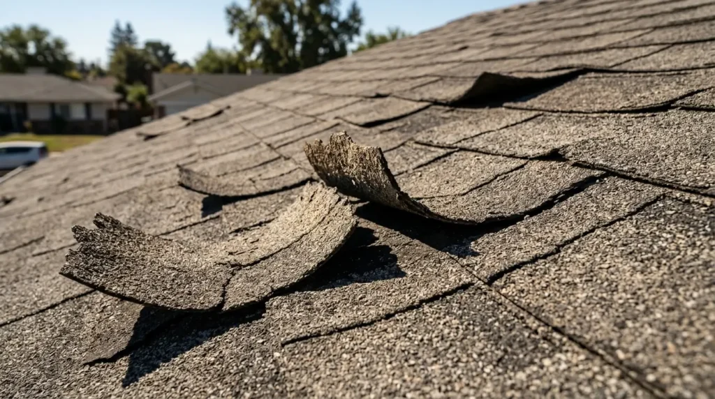 Shingles curling cracking buckling