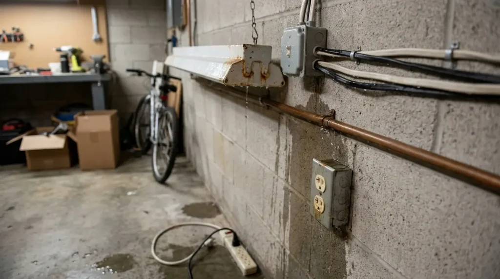 Water near light fixtures outlets