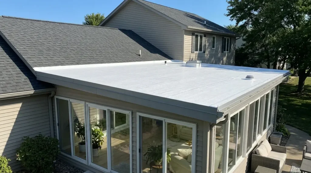 Reflective single-ply membranes are a strong choice for low-slope home sections.