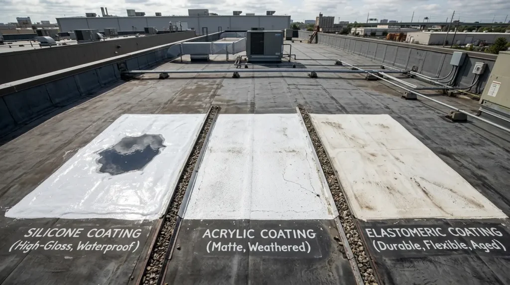 Roof coating samples comparison